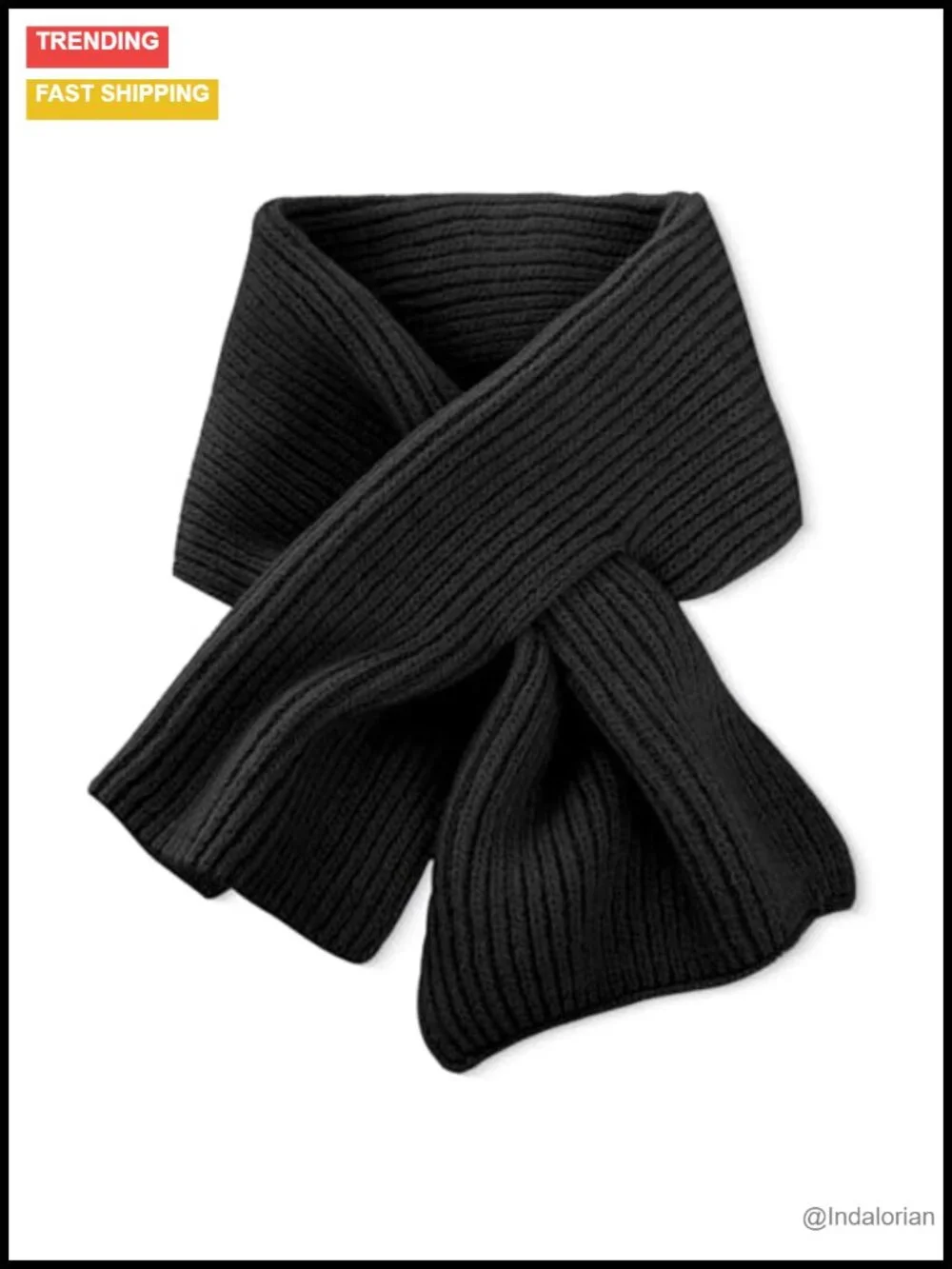 Effortless Knitted Wool Scarf with Thread-Through Opening Easy On Off